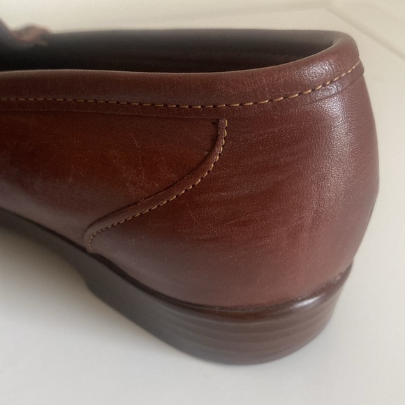 SAS Tripad Comfort Foot Bed Size 7 Brown Leather Penny Slip On Loafers w/ Buckle - Picture 15 of 15